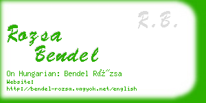 rozsa bendel business card